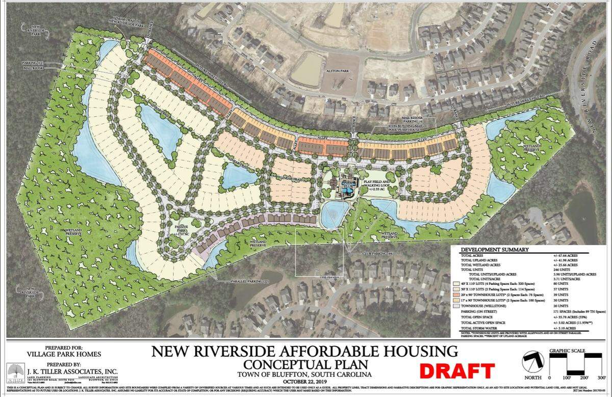 A revised master plan for the Village Park Homes development in the Alston Park neighborhood called for a reduction of units from 206 to 175. Bluffton’s negotiating committee voted to recommend denial of the plan.