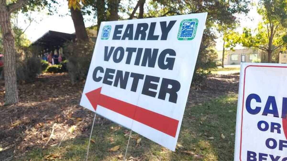 Early voting is taking place at the Board of Voter Registration and Elections of Beaufort County pictured on Oct. 24, 2024 on John Galt Rd in Beaufort. The line out the door was estimated to take an hour to cast a vote.