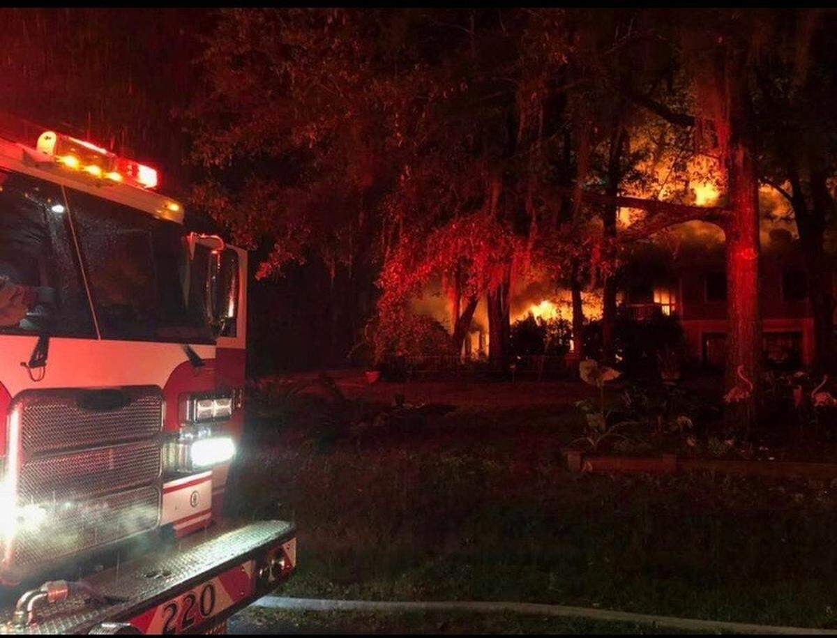 Fire units respond to a house fire that killed a small dog on April 2 on Lady’s Island.