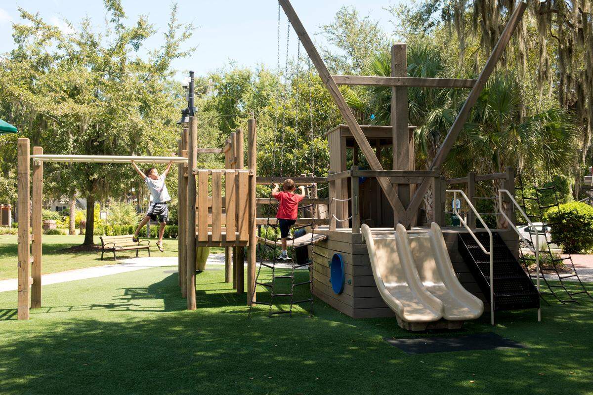 Children playing in DuBois Park playground