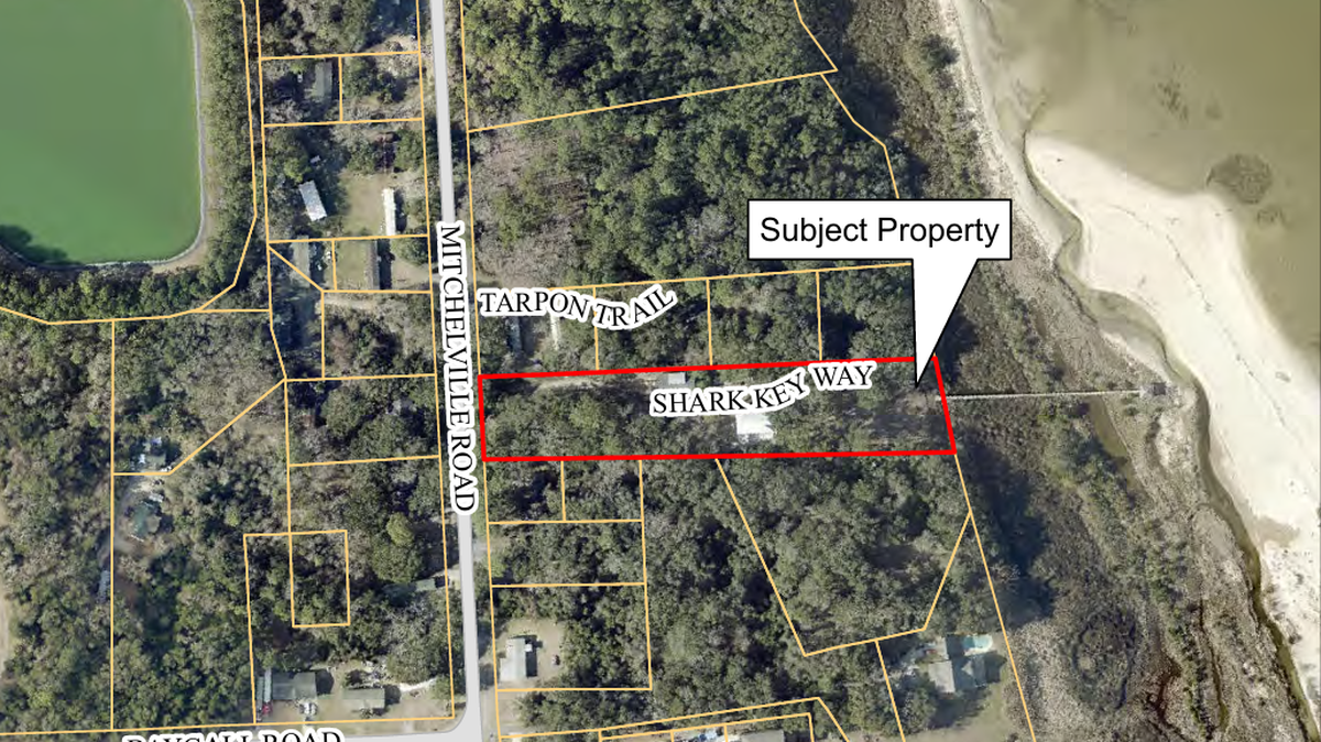 Map shows the location of the proposed wedding venue at Shark Key Way.