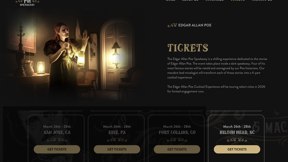 A pop-up speakeasy honoring the nineteenth-century author is making a stop in Bluffton at the end of the month.