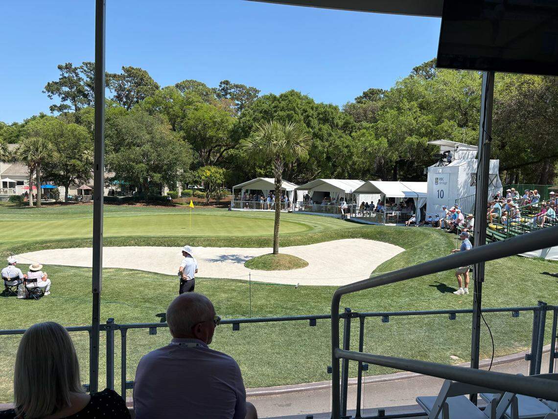 The view of the 10th hole from the Lighthouse Club at RBC Heritage in 2026.
