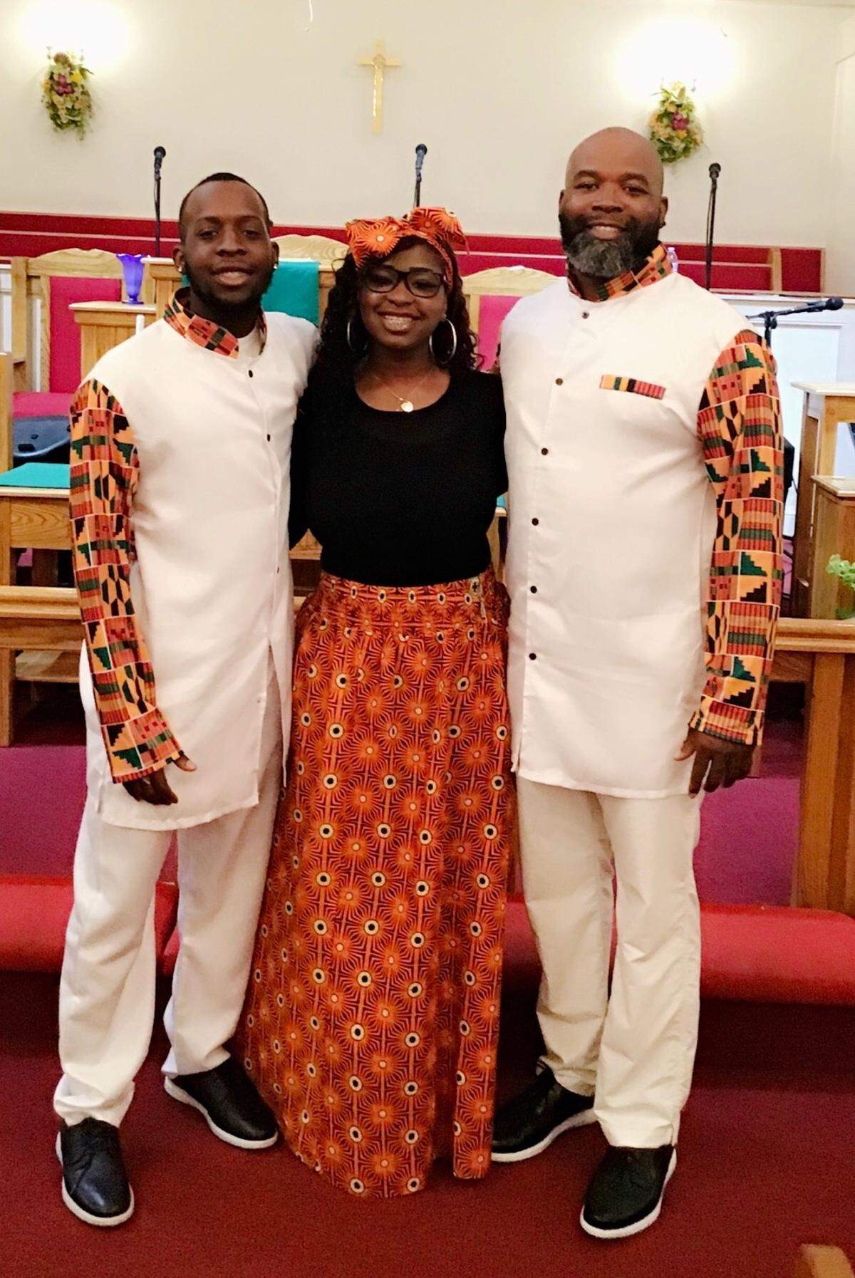Eddie Days with his son, Trey and daughter, Treasure at church in February 2020. Days hasn’t been to church in person since February at Queen Chapel AME Church on Hilton Head due to the coronavirus pandemic.