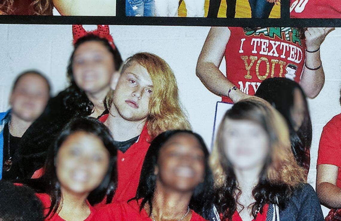 A photo of a photo of Stephen Smith in the 2014 Hampton Wade High School “A Devil In Every Crowd” yearbook.