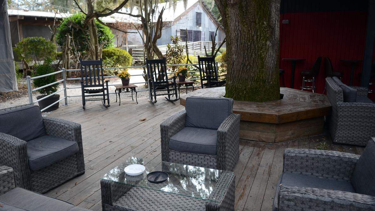 File: The outdoor lounge area at now-closed Pepper's Porch.