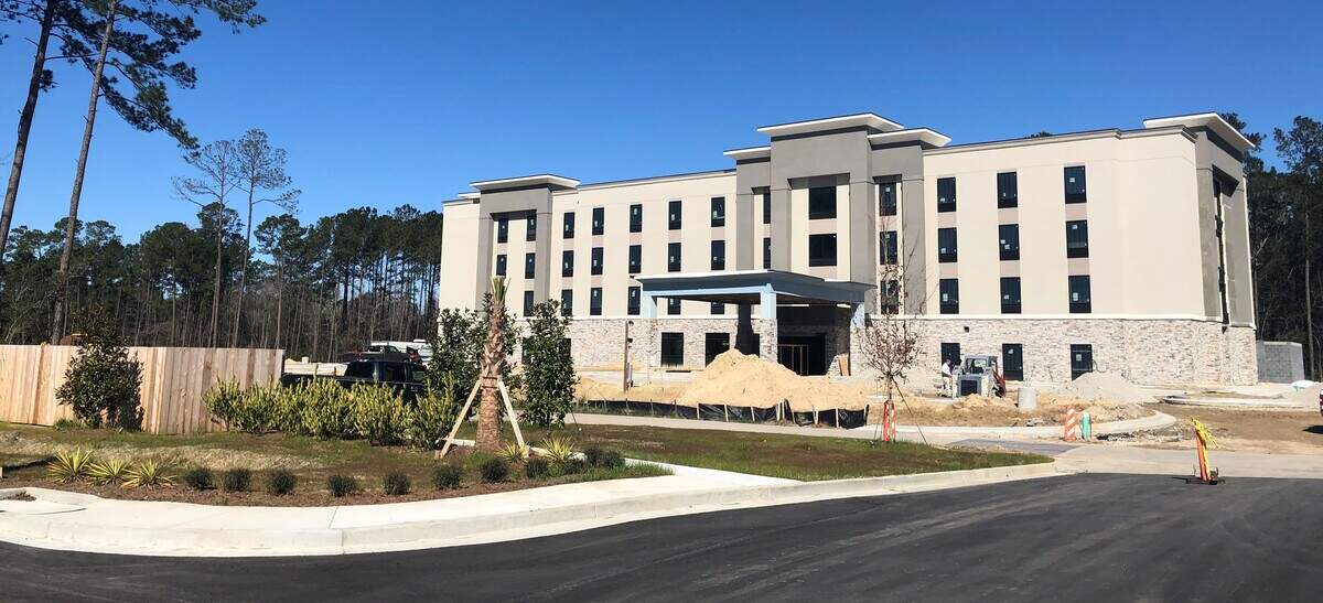 A Hampton Inn is under construction behind Taco Bell in Hardeeville.