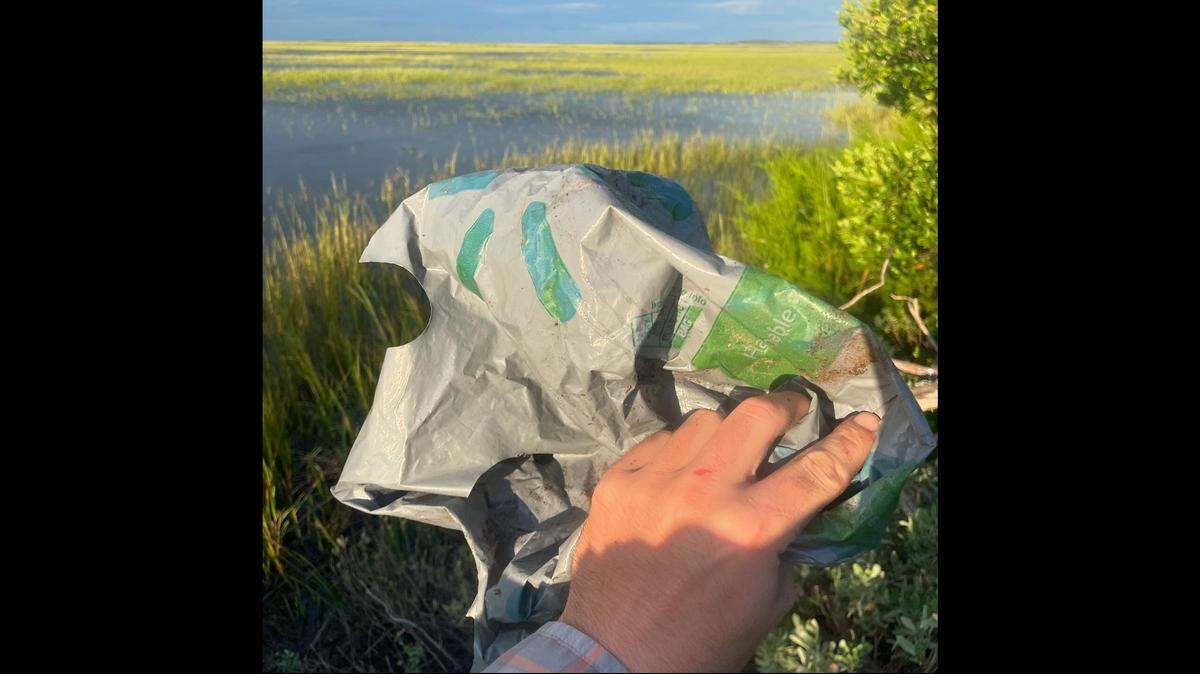Single-use plastic bags like this one would be banned in the city of Beaufort under new rules the city is considering to limit litter and promote reusable carry-out bags.