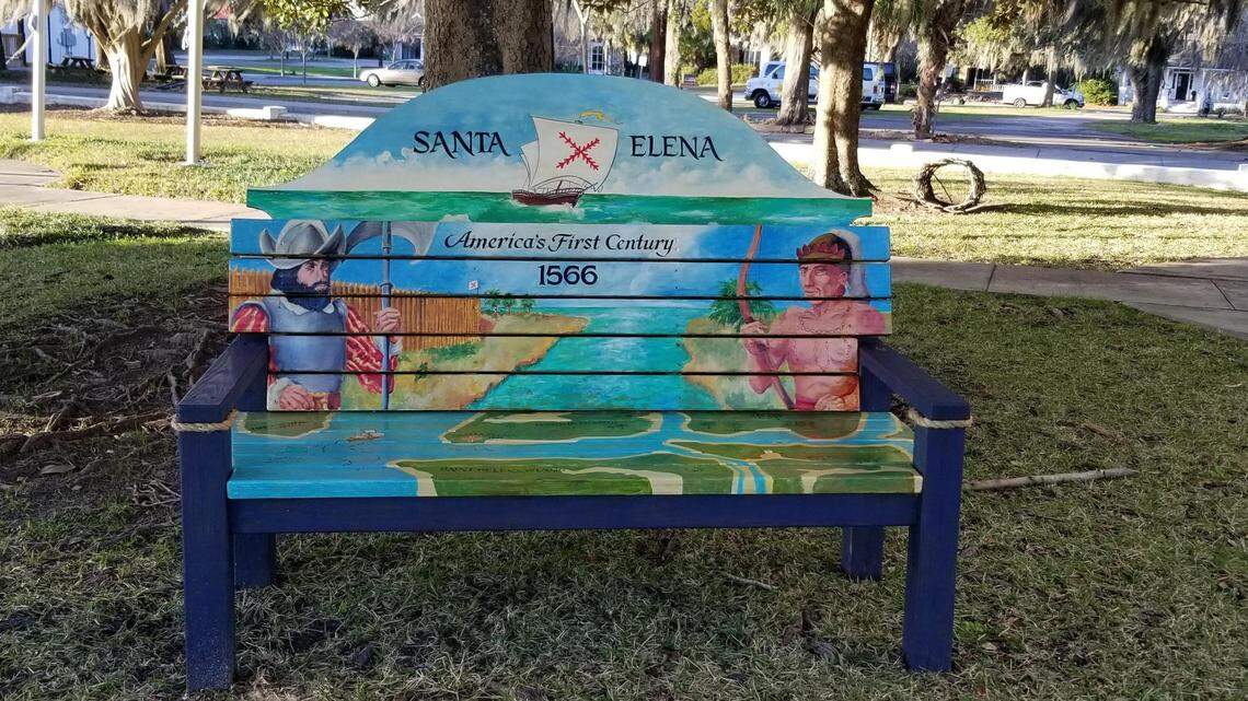 Looking for a spot to sit, relax in Beaufort? Check out these locally painted benches