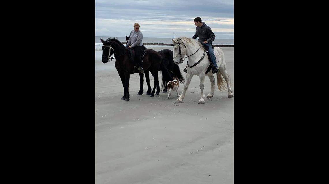 Annette Sausser rode her mule along the Hunting Island State Park Coast on an early afternoon, Saturday, Feb. 2, 2019. - Submitted