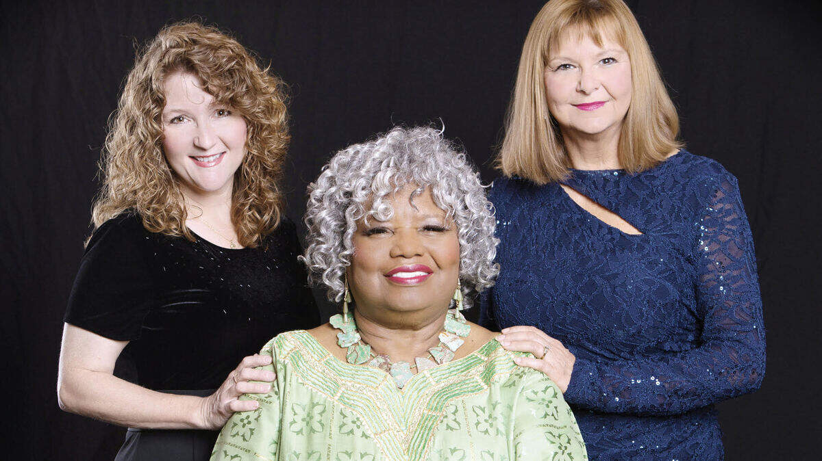From left, singers Elaine Lake, Marlena Smalls and Velma Polk.