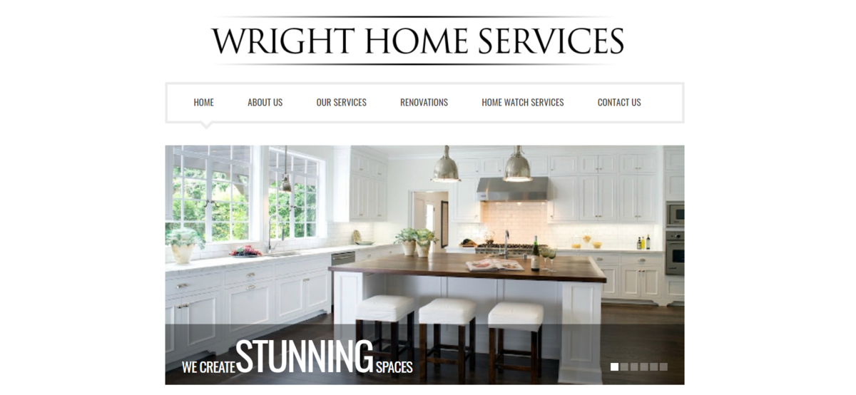 Screenshot from the website for Wright Home Services.