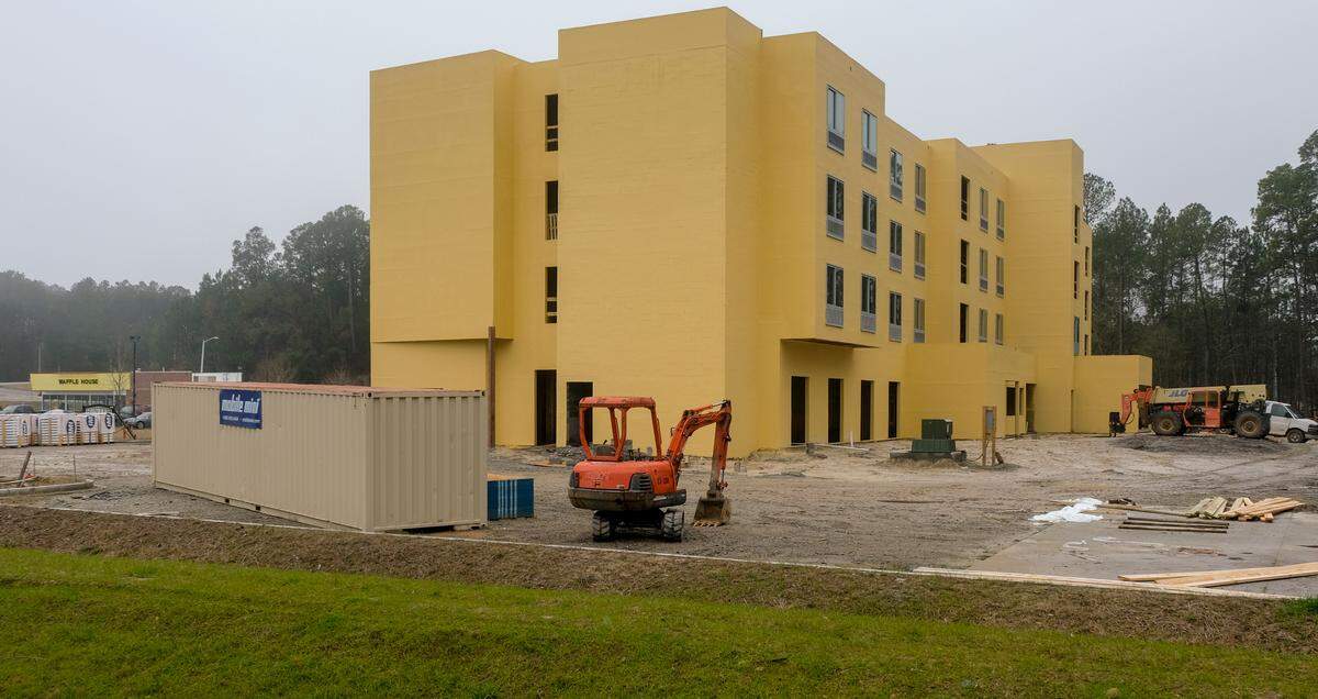While damage was not visible from the street, three Bluffton teenagers were charged with burglary second degree and malicious injury to property to the Fairfield Inn & Suites by Marriott, seen here on Thursday, Feb. 18, 2021, located at the U.S. 278 and Interstate 95 interchange in Hardeevile.