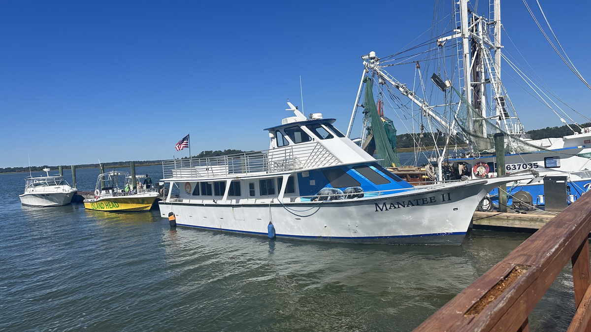 The Manatee II, one of the Lowcountry ferry’s vessels, was parked at the dock of Sea Monkey Water Sports, a jet ski and boat rental company on Hilton Head Island On Oct. 17. Neil Turner, Sea Monkey founder and CEO, also owns Lowcountry Ferry.