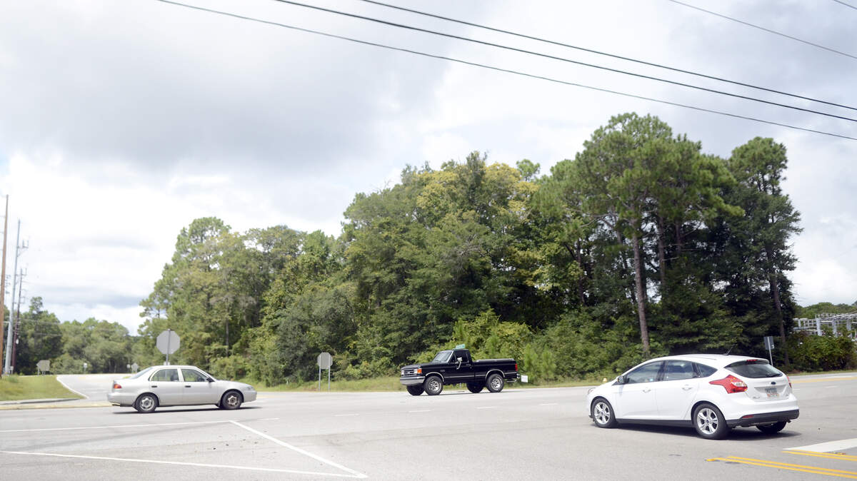 SCDOT and Beaufort County are planning a roundabout at Sams Point, Holly Hall and Brickyard Point roads on northern Lady's Island, shown Sept. 5, 2014.