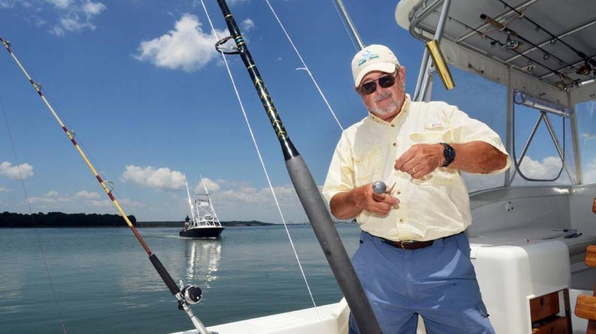 Bill Parker, captain of the charter fishing boat Runaway, gets ready for his next fishing outing.