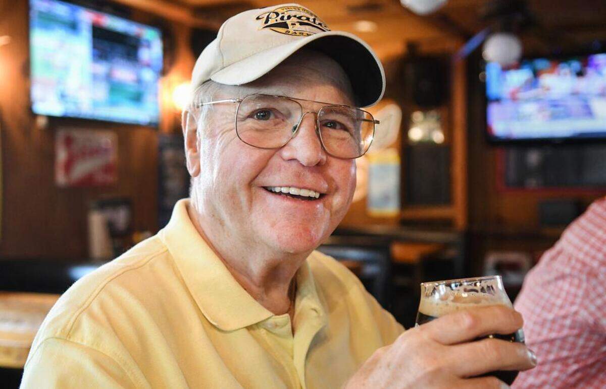 Jim Clark enjoys his 5,004th beer on Thursday, an Against the Grain brewery 35K Imperial Stout. “This is very good,” he said, “it’s one of my favorite styles.”