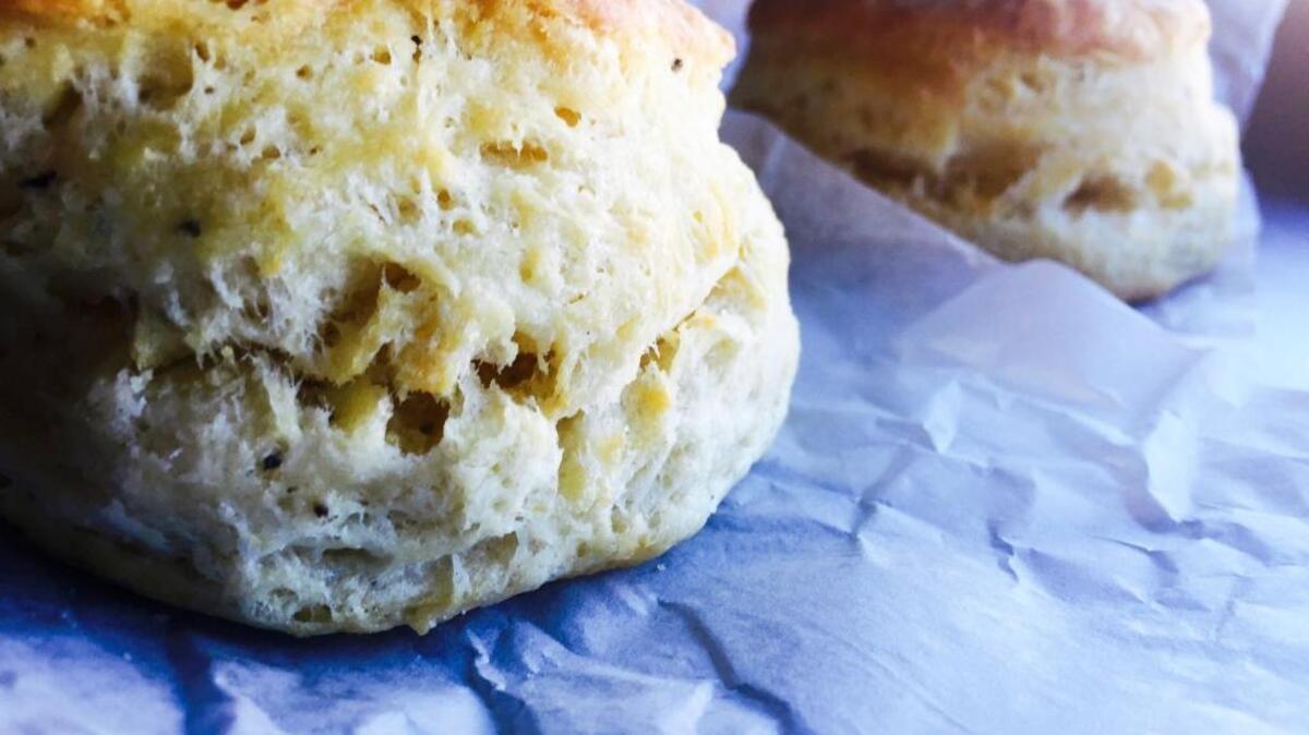 The biscuits are softball size at Back in the Day Bakery in Savannah, Georgia.