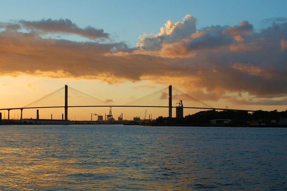 Alison Reese took this photo of the Eugene Talmadge Bridge from River Street in Savannah Ga.