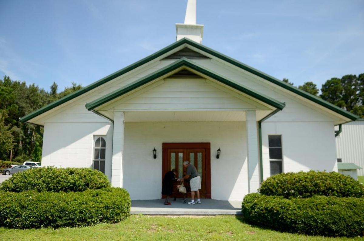 The former entrance to the Indian Hill Baptist Church, which is now New Life Church, as seen on Sept. 3, 2017, in Bluffton, S.C.