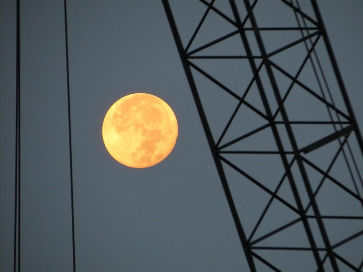 Derek Church took this photo of the supermoon near a construction site in greater Bluffton.