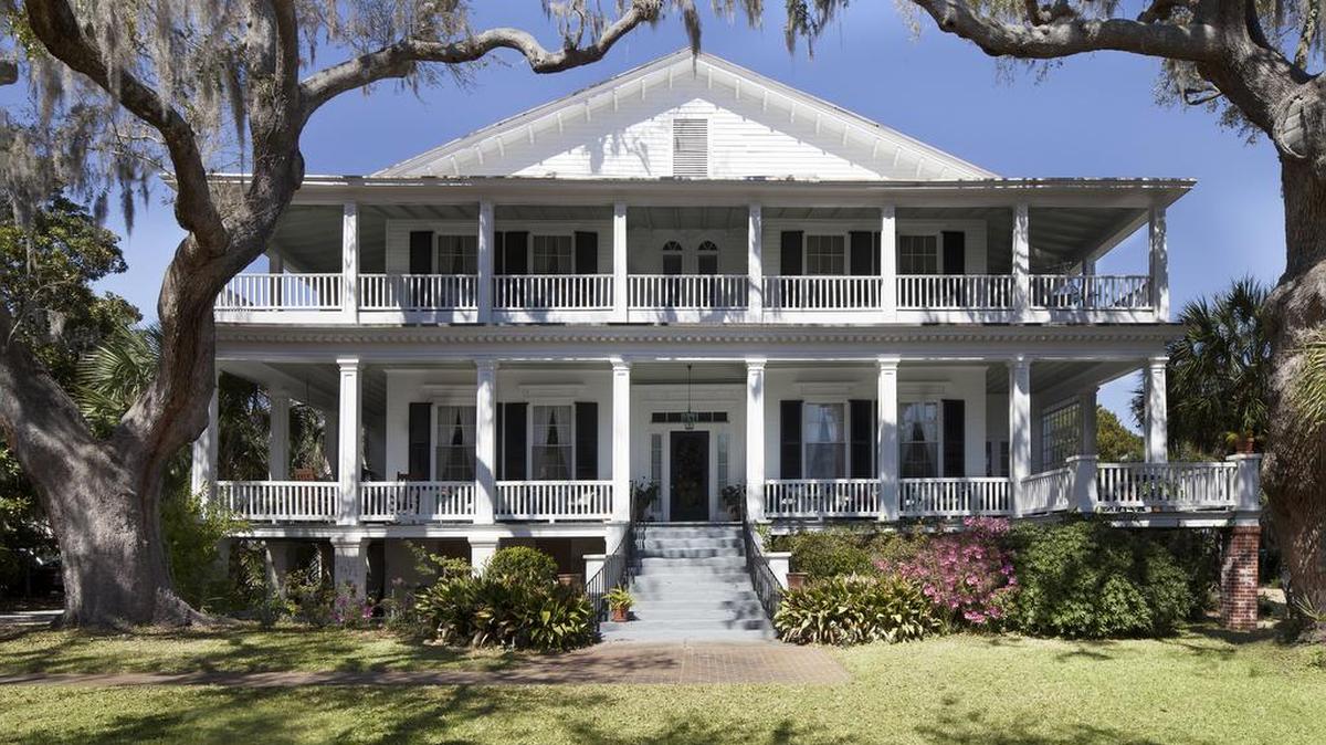 The exterior of the Edgar Fripp House, Tidalholm (circa 1853) in downtown Beaufort. The home was the central location for the movie “The Big Chill.”