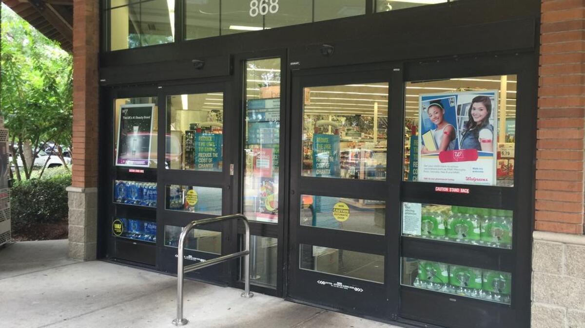 A sign posted on at entrance of the Walgreens on Fording Island Road in Bluffton says the pharmacy is hiring a beauty consultant.