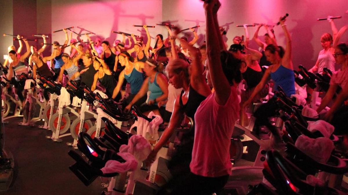 A CycleBar class in session. A CycleBar studio is opening on Forest Drive in Forest Acres.