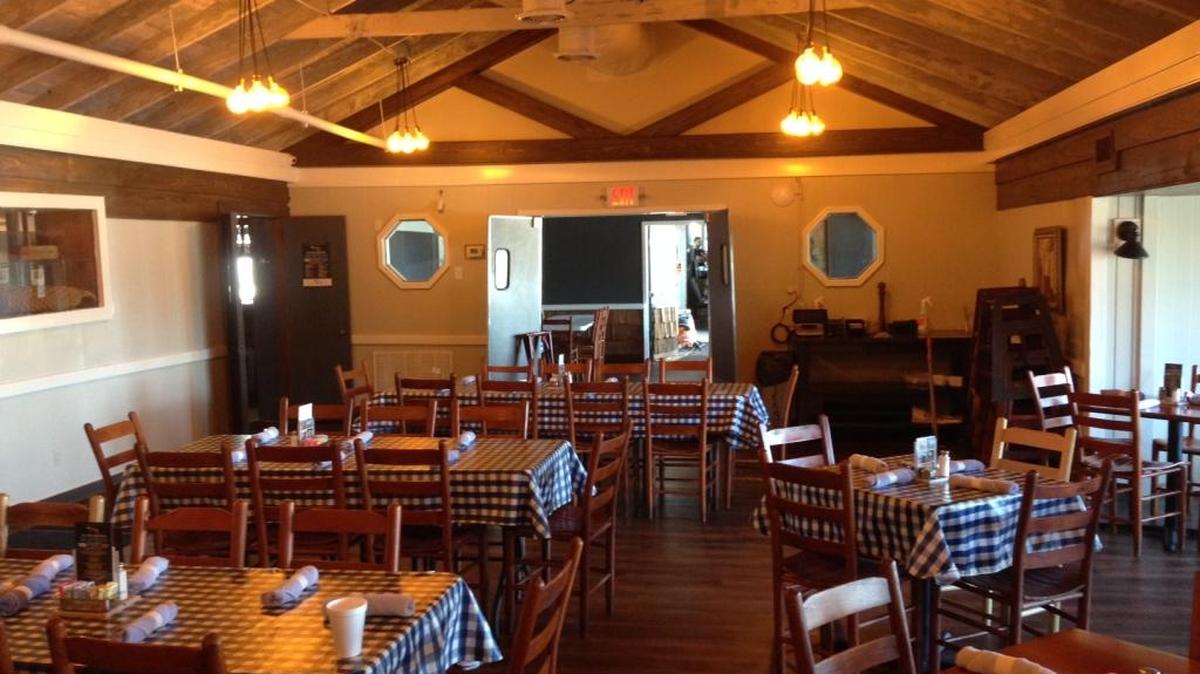 Pictured is the recently-renovated back dining room at Hudson's Seafood House on the Docks on Hilton Head Island.