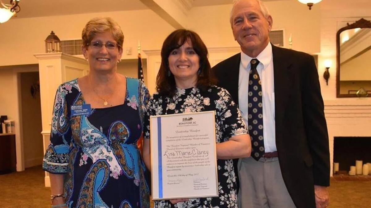 Connie Hipp, left, is shown with Lisa Clancy, a 2017 Leadership Beaufort graduate, and Rob Bridgers, a Leadership Beaufort instructor.