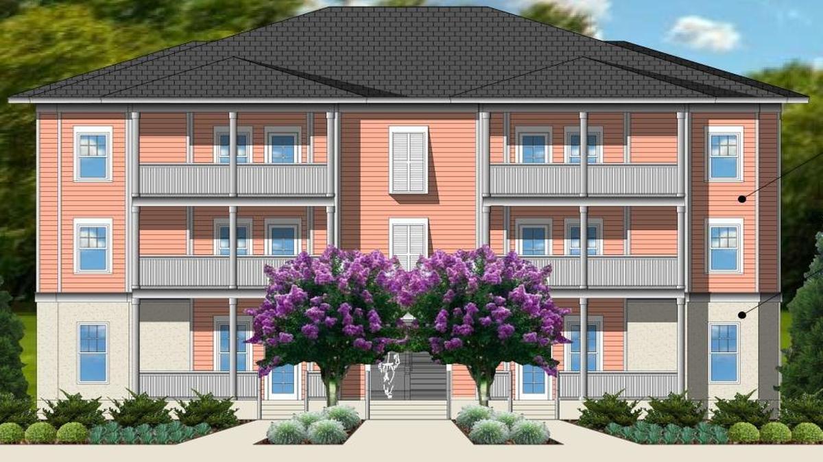 A rendering shows a workforce apartment complex planned for Pine Court and Ribaut Road in Beaufort. Plans are under review by the city’s design review committee.