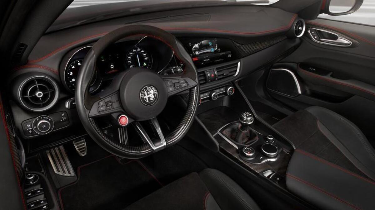 Interior of an Alfa Romeo.