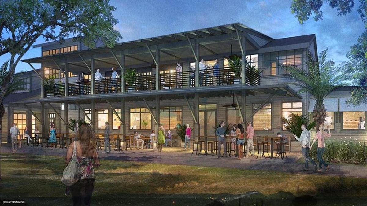 Serge Restaurant Group renderings for the planned Skull Creek Dockside restaurant show an expanded outdoor setting.