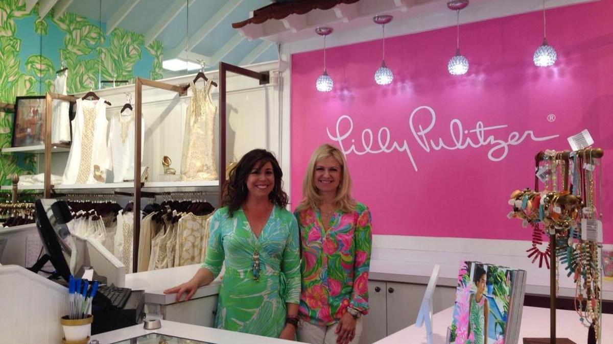 Anne Kacmarski, left, and Claudia Emmert pose behind the counter of S.M. Bradford Co. in the Village at Wexford on Hilton Head Island. The store, which exclusive features Lilly Pulitzer apparel, was recently remodeled and reopened.