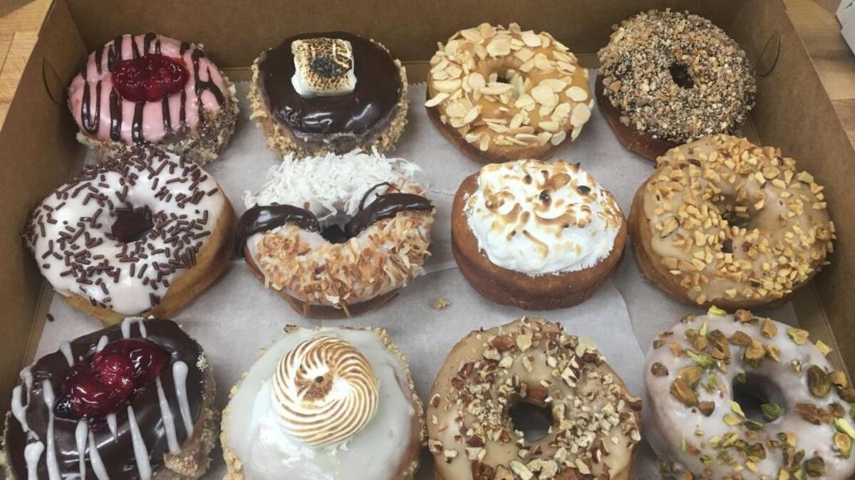 Specialty doughnuts prepared by Bluffton’s new Alljoy Donut Co.