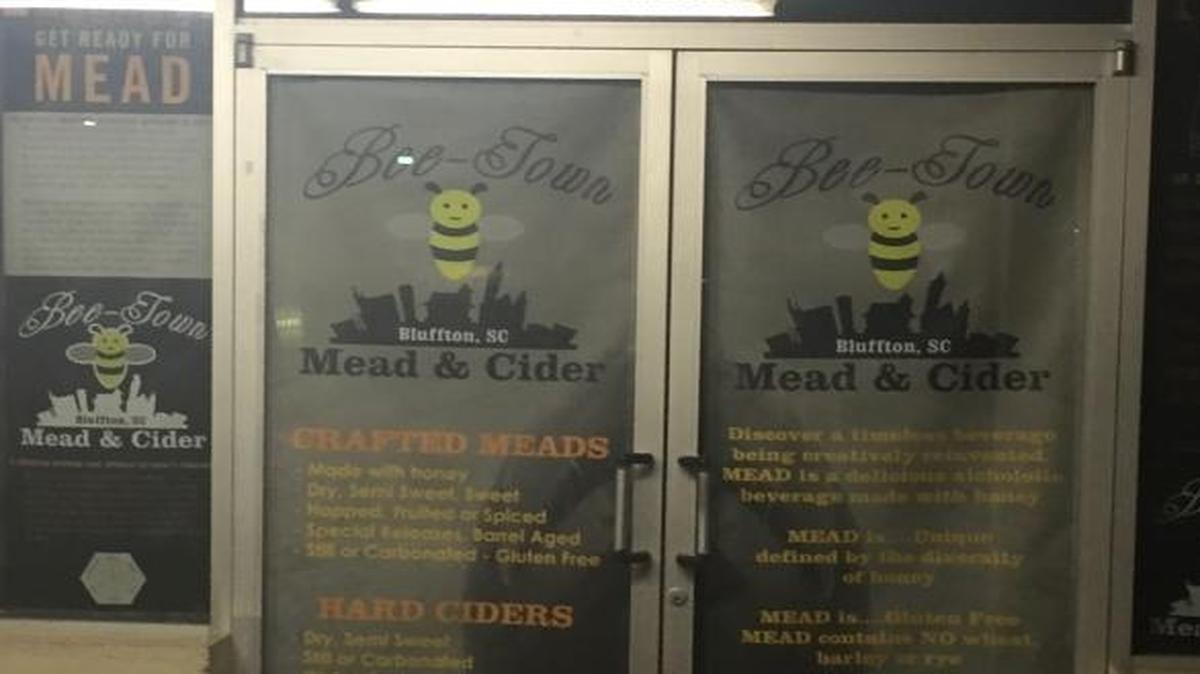 Signage for Bee-Town Mead & Cider appeared in the Scotts Market complex at 1230 B May River Road in Bluffton.