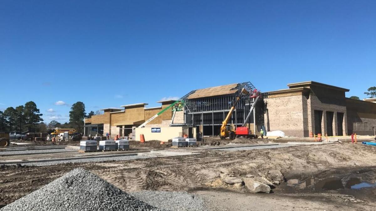 Construction continues on all three structures at the intersection of Burnt Church Road and U.S. 278 where a PGA Tour Superstore and Hobby Lobby are planned to open. Readers continue to question the fate of another potential store, The Fresh Market.