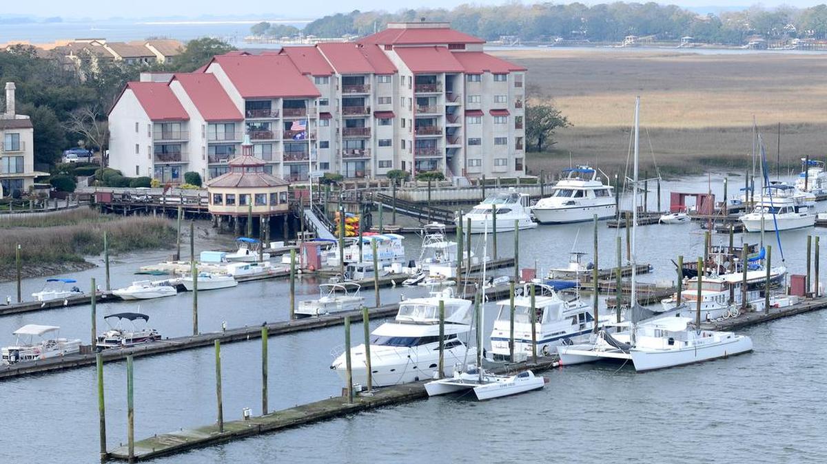 Hilton Head's Palmetto Bay Marina is photographed on Friday from the Charles E. Fraser Bridge. The marina has just been sold to a Daufuskie Island resort owner in a deal totaling $10.5 million, according to Beaufort County deed records.