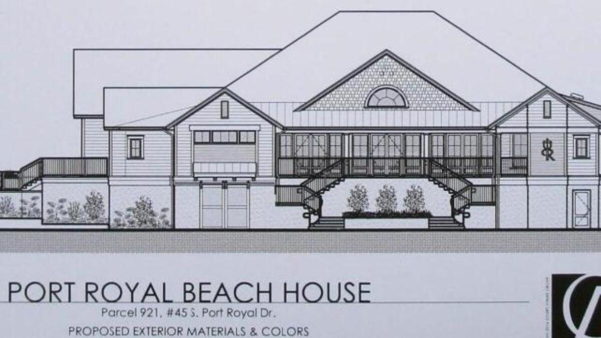 Rendering of the future Port Royal Plantation beach house as shown in town documents.