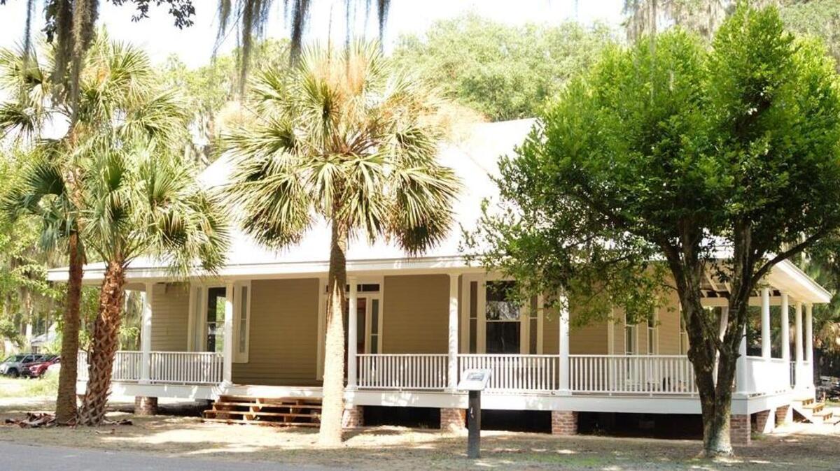 A recent photo of the Graves House as photographed this month with a new foundation and porch.