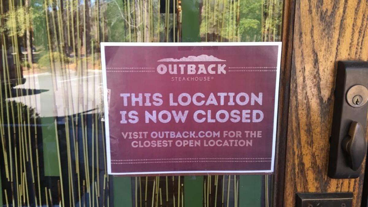 The Outback Steakhouse location on Hilton Head Island closed earlier this week.