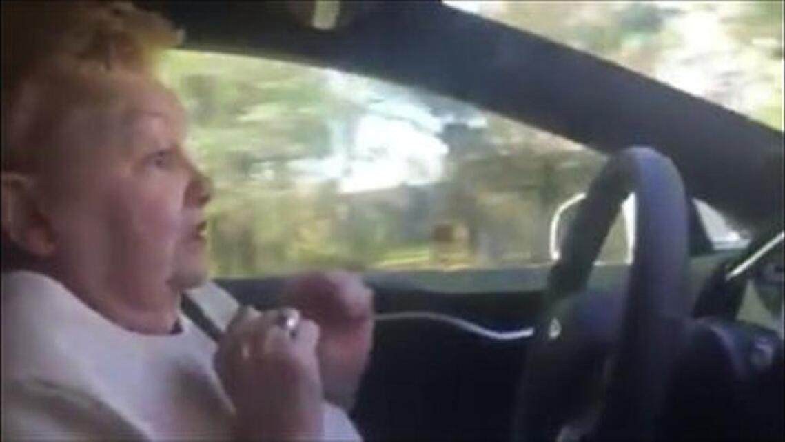 Watch this grandmother freak out behind the wheel of self-driving Tesla