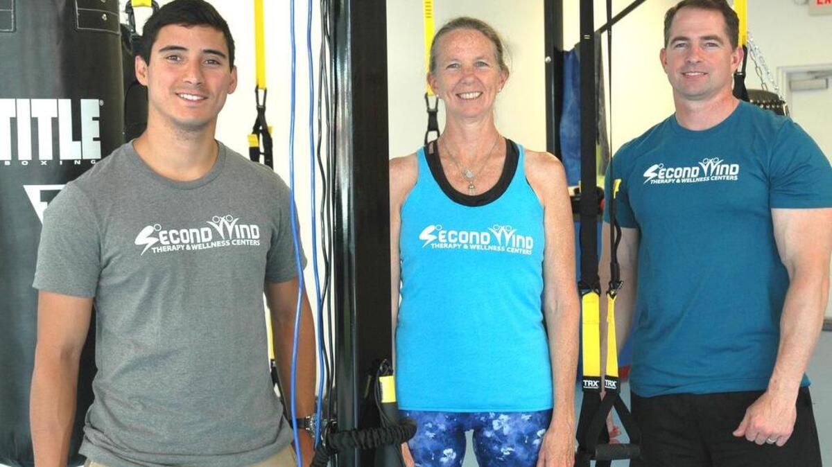 From left, Mike Merrow, Jamie Wolf and Garry Engle are trainers at Second Wind Therapy and Wellness Center in Port Royal.