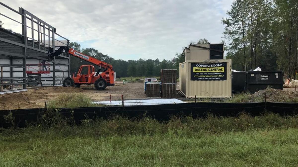 Work continues on the construction of a Dollar General off May River Road.