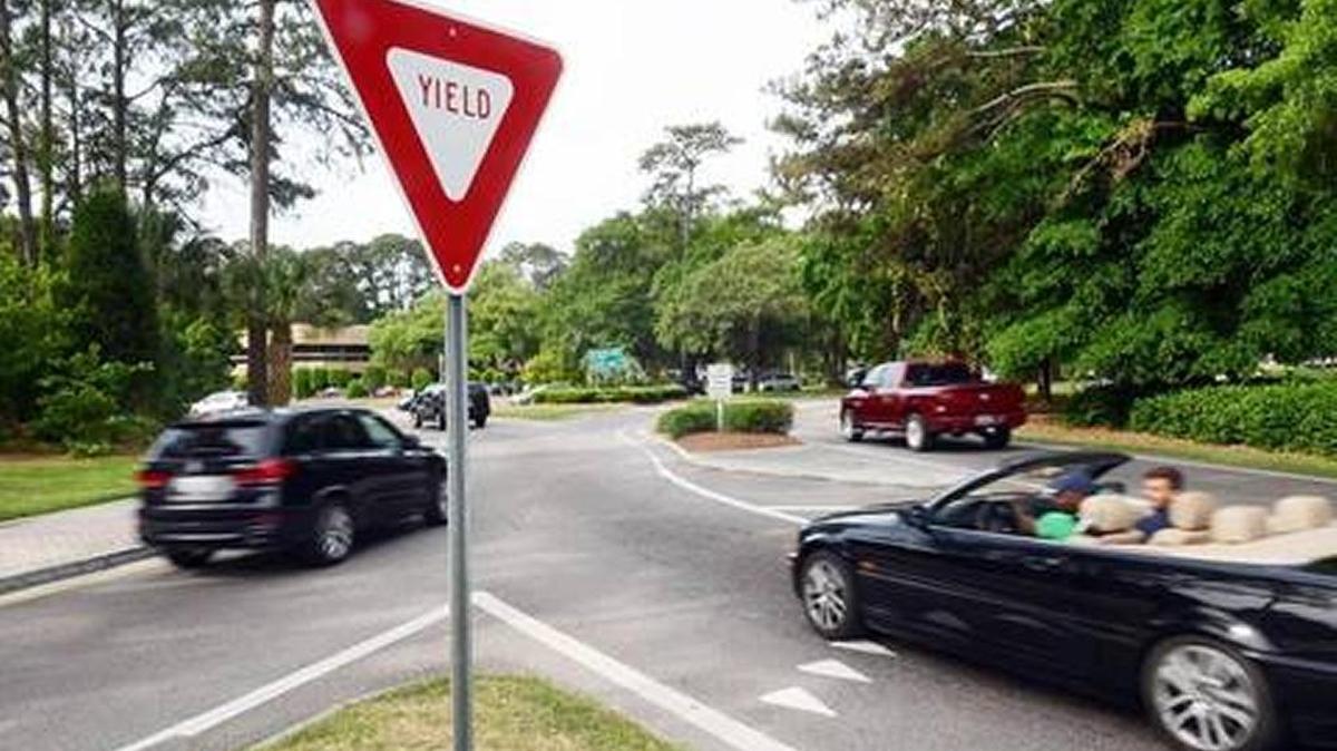 Traffic moves through Sea Pines Circle in May