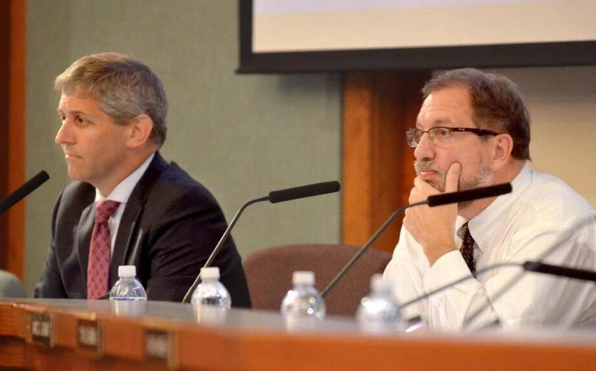 Mayor David Bennett and town manager Steve Riley.