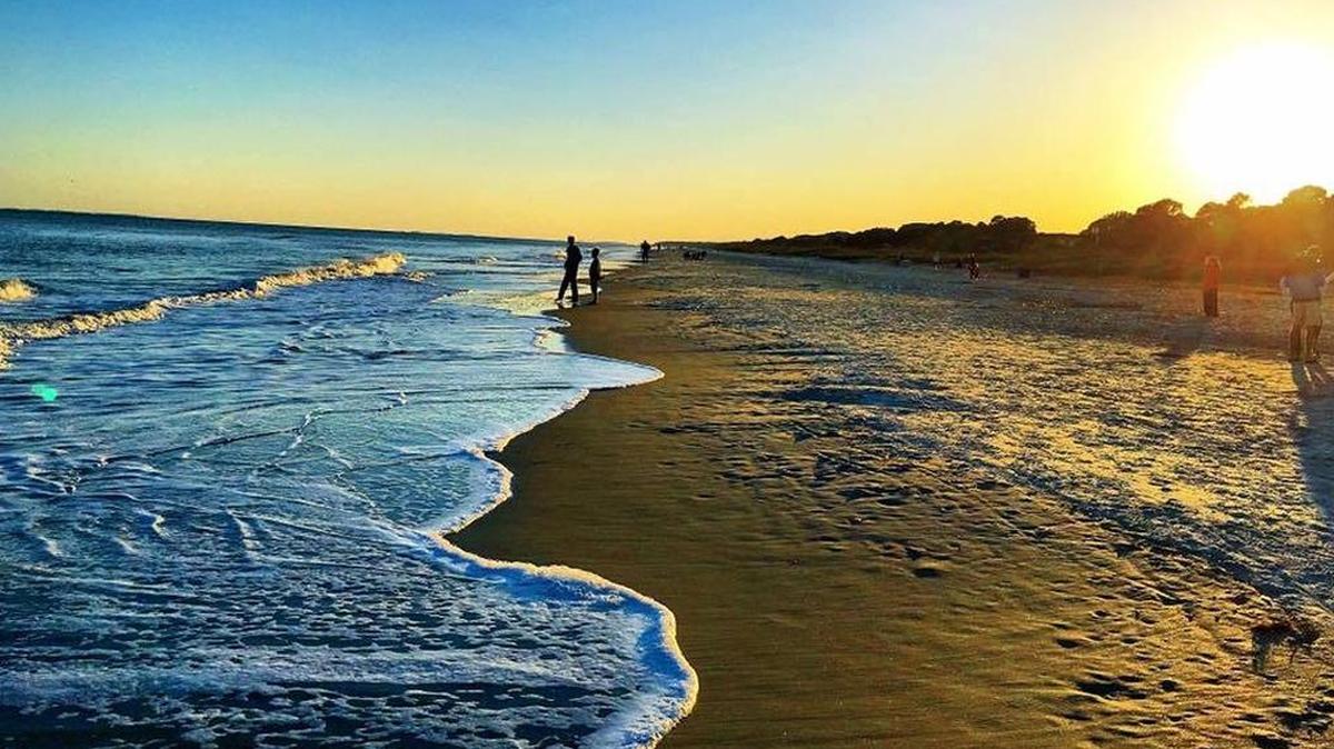 Hilton Head Island’s Coligny Beach at sunset.