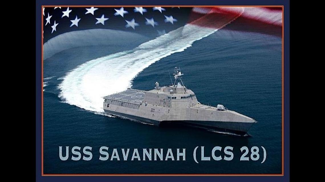 Graphic illustration of the future Independence-variant littoral combat ship USS Savannah.