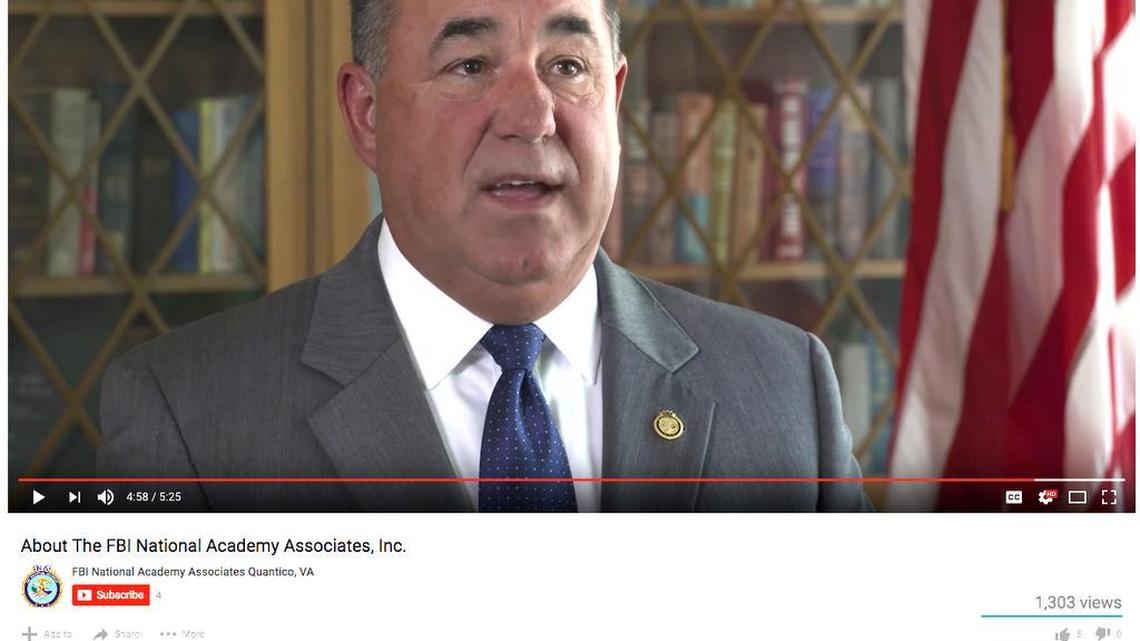 In this screen shot from the FBI National Academy Associates YouTube account published on Nov. 29, 2016, Bluffton police chief Joey Reynolds is featured talking about the academy as president of the organization.