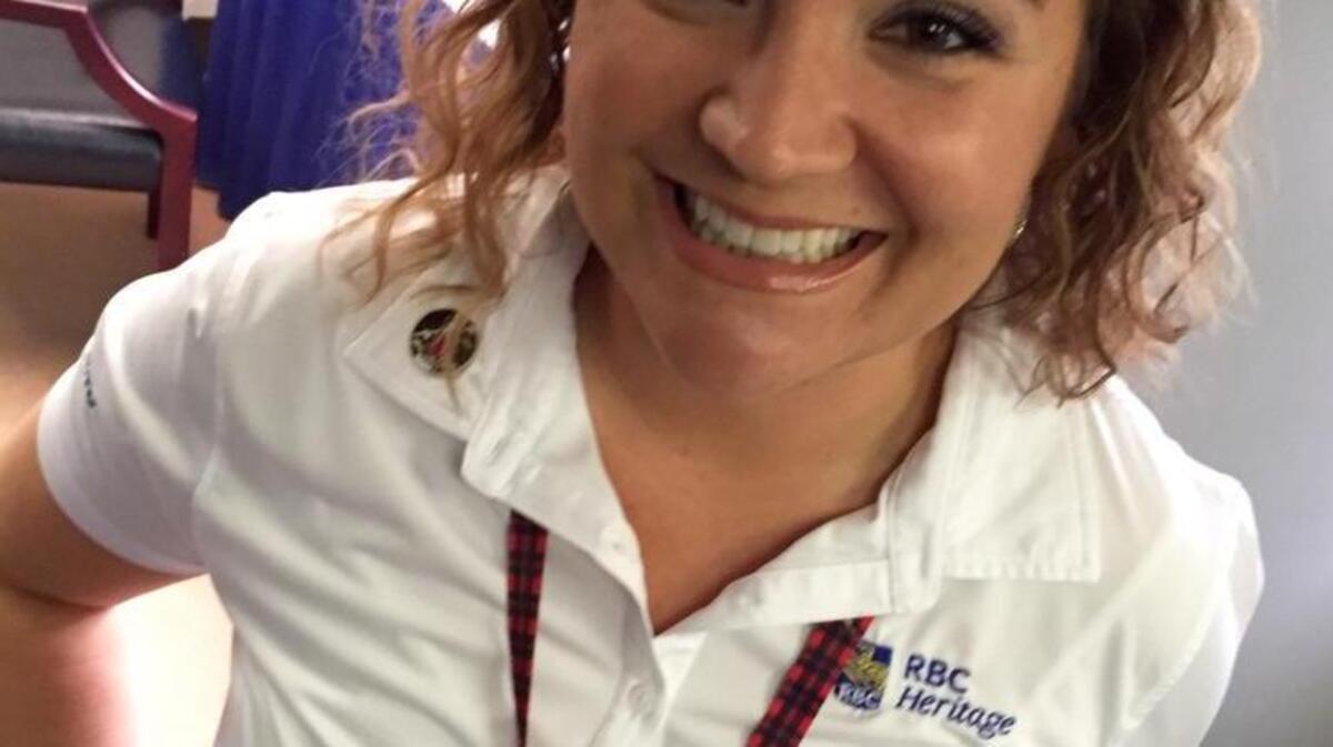 Mary Christian Brewer is a third-generation volunteer at the RBC Heritage Presented by Boeing, working in the tournament office April 13, 2016.